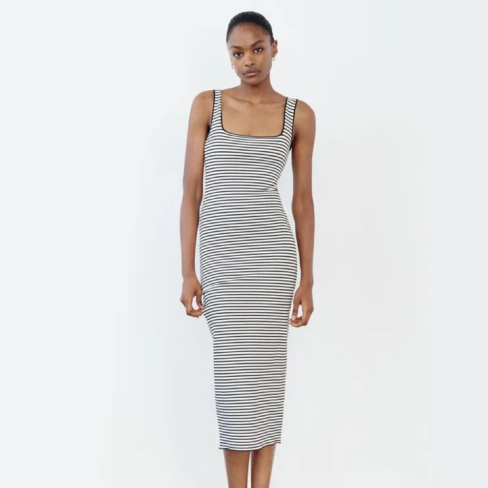 Zara Stretch Knit Midi Dress